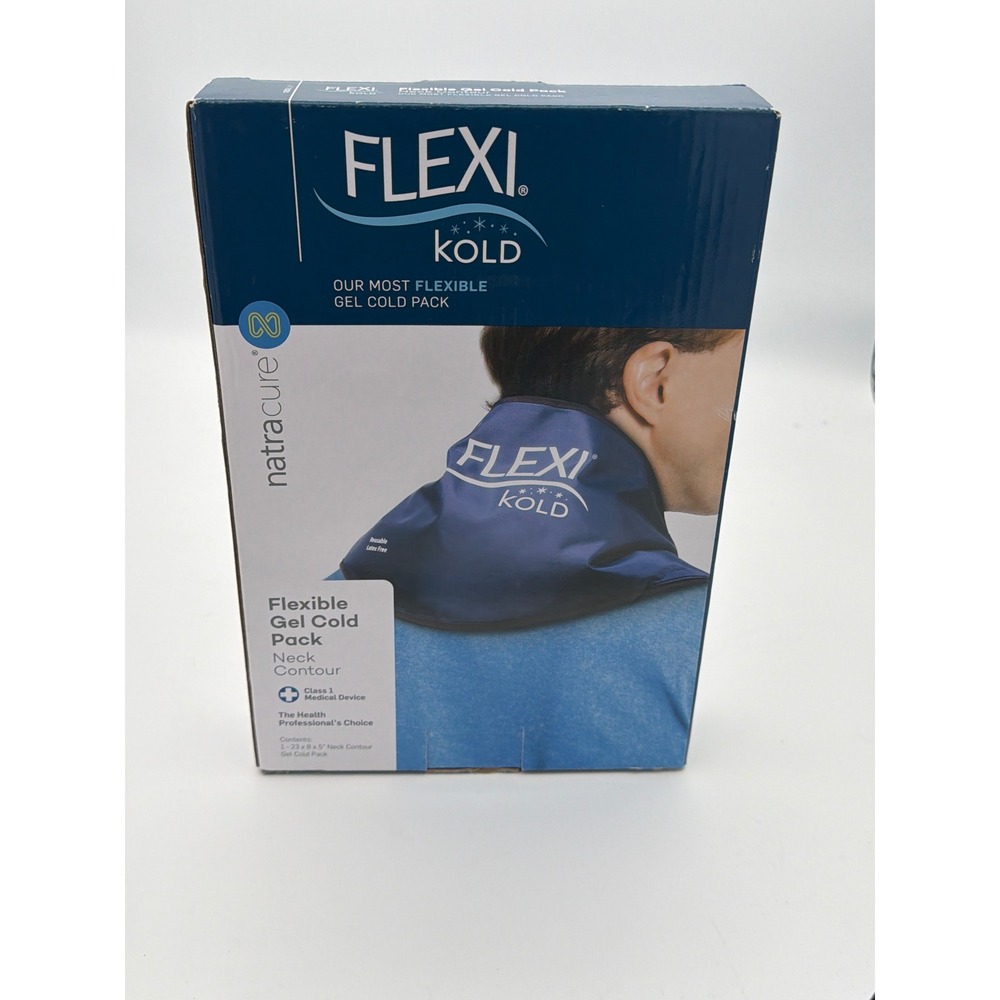 NatraCure FlexiKold Neck Contour Flexible Gel Cold Pack Blue Reusable Ice Wrap